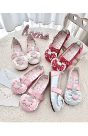 Sheep Puff Strawberry Flat Shoes(Limited Pre-Order/4 Colours/Full Payment Without Shipping)
